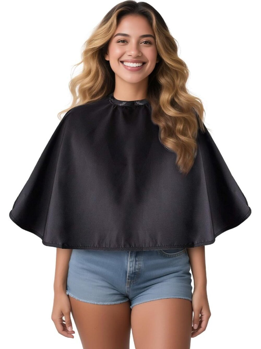 Black Makeup Cape Shorty Styling Cape Hairdressing Shampoo Cape